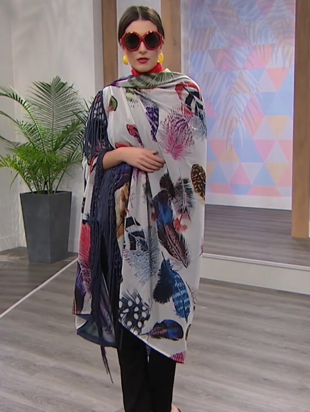 Rara Avis By Iris Apfel Owl Print Chiffon Shawl NWT
